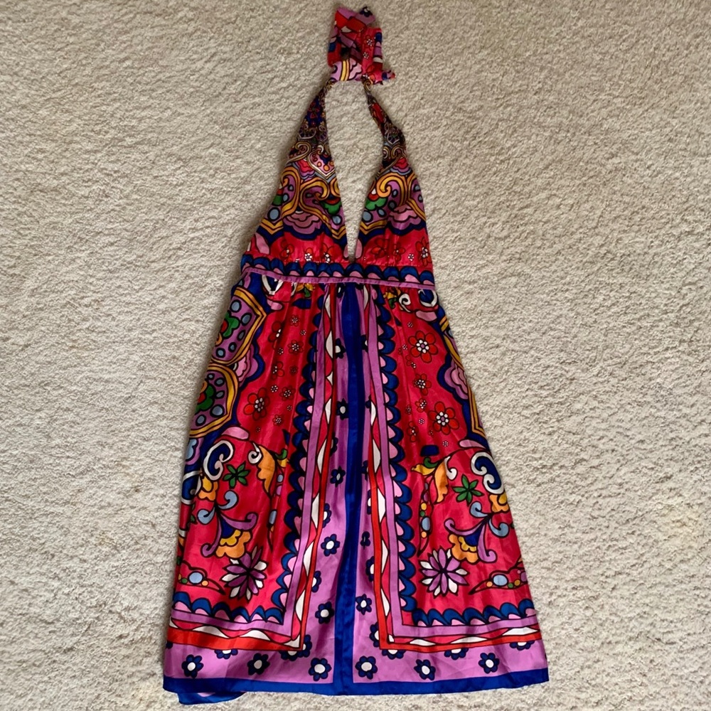 Nicole Miller Studio Silk Halter Dress